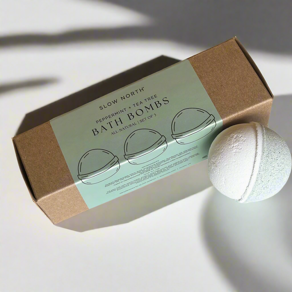 Peppermint + Tea Tree Bath Bombs (Set of 3)