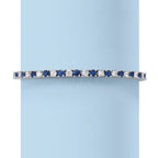 White & Blue Sapphire Tennis Bracelet