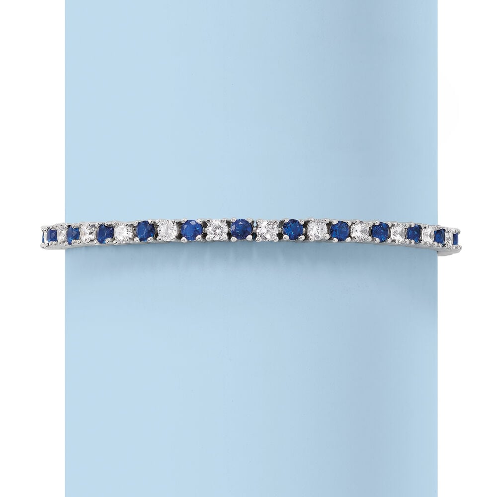 White & Blue Sapphire Tennis Bracelet
