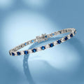 White & Blue Sapphire Tennis Bracelet