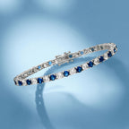White & Blue Sapphire Tennis Bracelet