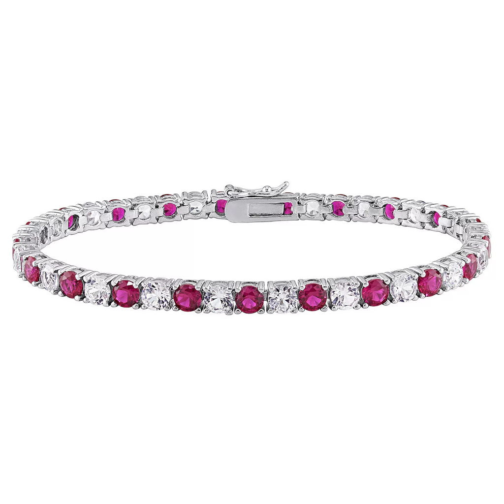 Ruby & White Sapphire Tennis Bracelet