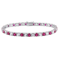 Ruby & White Sapphire Tennis Bracelet