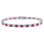 Ruby & White Sapphire Tennis Bracelet