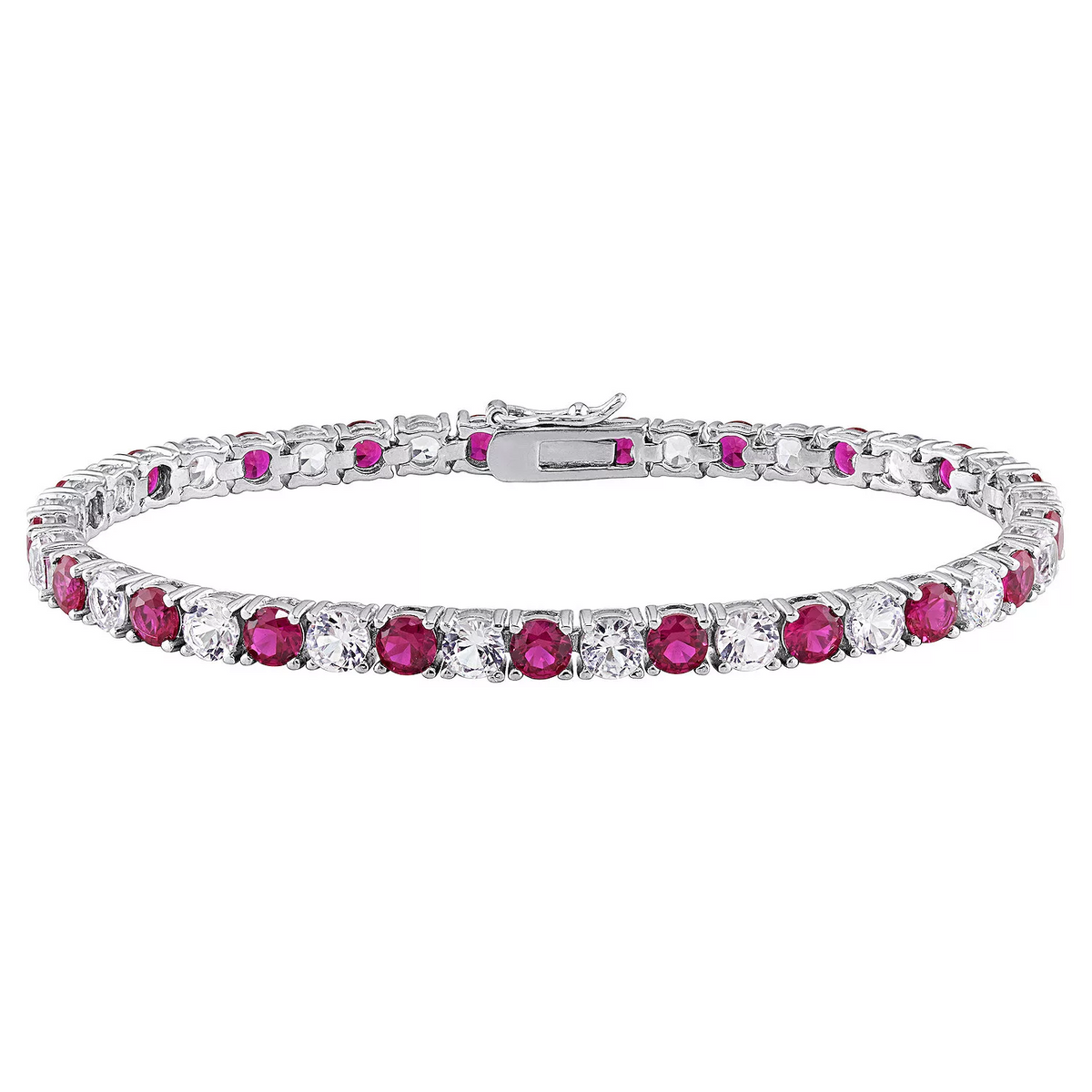 Ruby & White Sapphire Tennis Bracelet