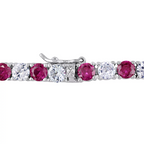 Ruby & White Sapphire Tennis Bracelet