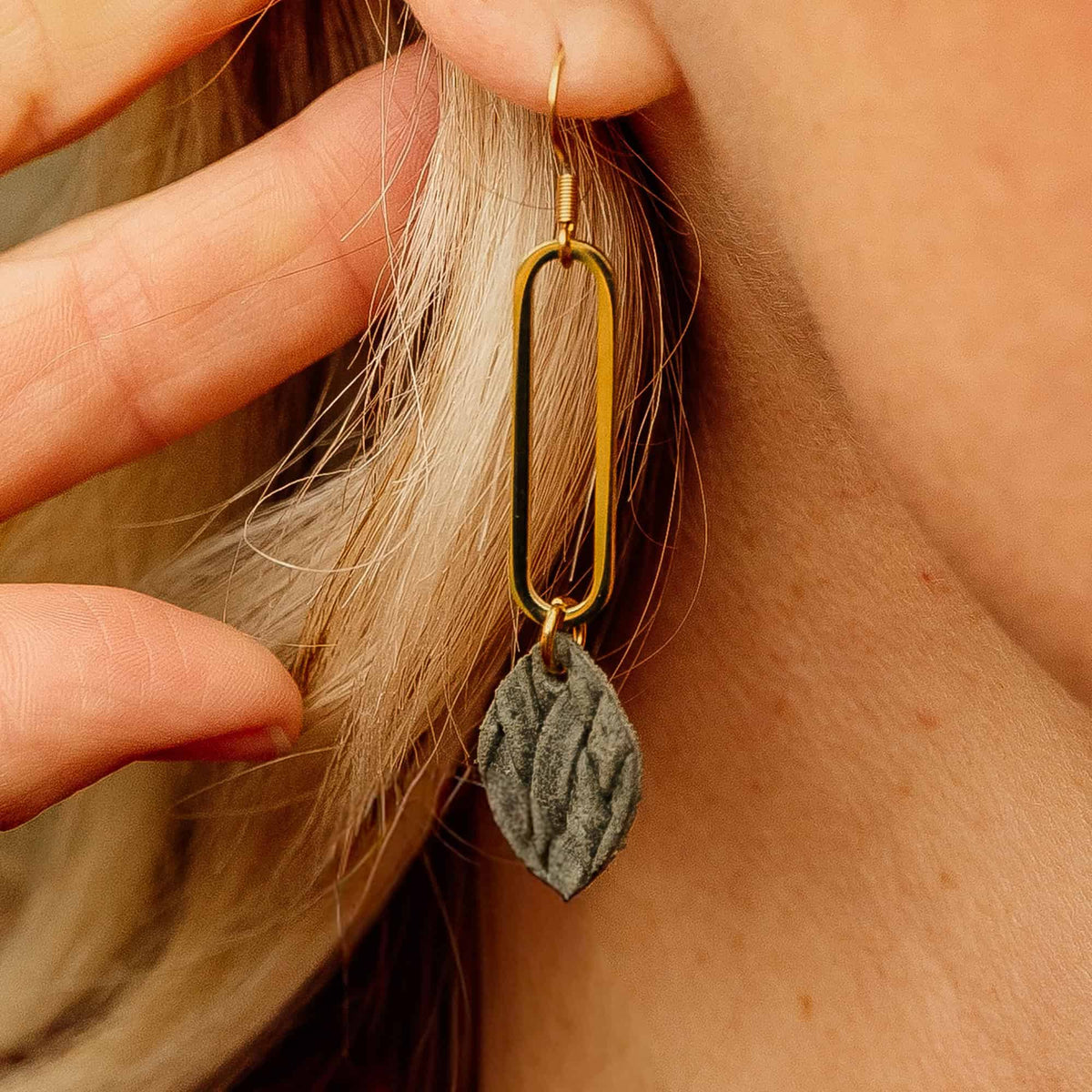 Woven Olive Earrings